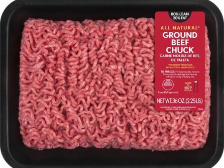 All Natural* 80% Lean 20% Fat Ground Beef Chuck, 2.25 lb Tray Online now