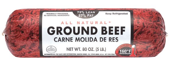 All Natural* 73% Lean 27% Fat Ground Beef, 5 lb Roll Fashion