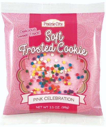 Prairie City Bakery Pink Frosted Cookies - Soft, Festive Cookies with Sweet Pink Icing & Sprinkles (Pack of 60) Online Hot Sale