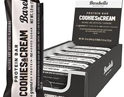 Barebells Protein Bars Cookies & Cream - 12 Count, 1.9oz Bars - Protein Snacks with 20g of High Protein - Chocolate Protein Bar with 1g of Total Sugars - On The Go Protein Snack & Breakfast Bars Online now