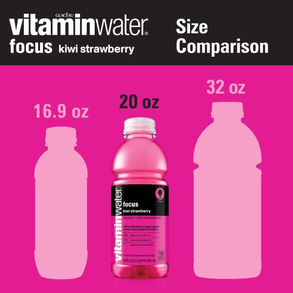 vitaminwater focus electrolyte enhanced water, kiwi-strawberry drink, 20 fl oz Fashion