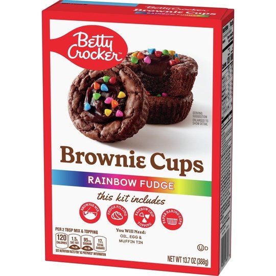 Betty Crocker Brownie Cups Mix, Rainbow Fudge, 13.7 oz Hot on Sale