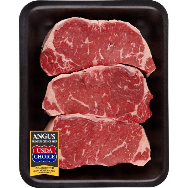 Beef Choice Angus New York Strip Steak Family Pack, 1.53 - 2.63 lb Tray Discount