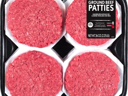 All Natural* 80% Lean 20% Fat Ground Beef Patties, 12 Count, 2.25 lb Tray Online now