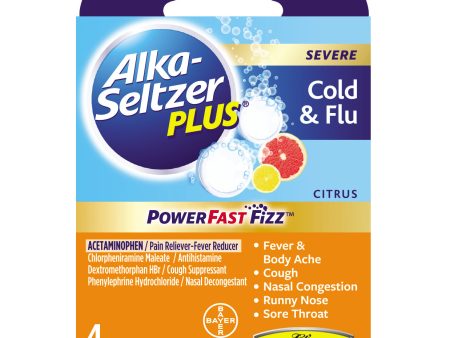 Alka Plus Severe Cold & Flu Tablets, Multi-Symptom Relief, 4 Count (Pack of 1) Online now