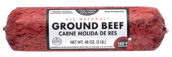 All Natural* 73% Lean 27% Fat Ground Beef, 3 lb Roll For Cheap