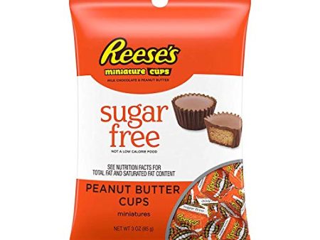 Reese s SUGAR FREE Peanut Butter Cups Miniatures, 3 Ounce Bag on Sale