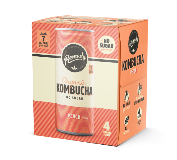 Peach Organic Kombucha 4-pack on Sale