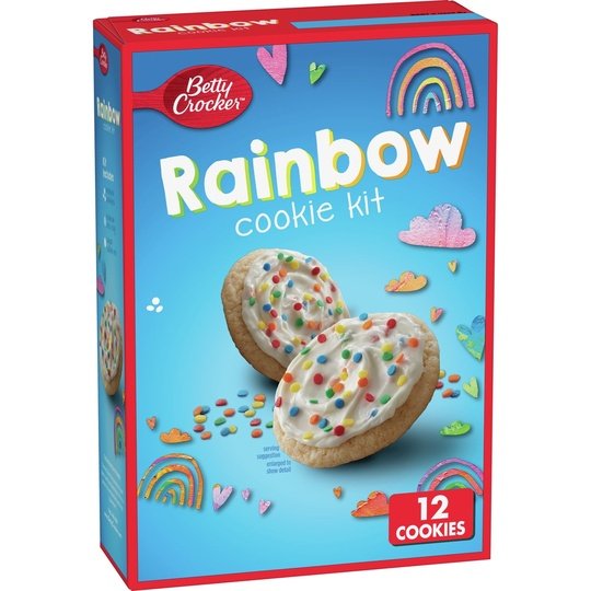 Betty Crocker Ready to Bake Rainbow Cookie Kit, 11.6 oz, 12 ct Supply