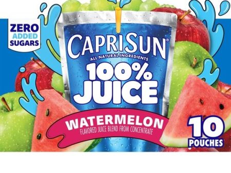 Capri Sun 100% Juice Watermelon Juice Box Pouches, 10 ct Box, 6 fl oz Pouches Online