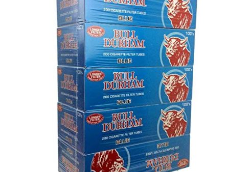 Bull Durham Cigarette Filter Tubes Light Blue King Size 200ct (5-Boxes) Hot on Sale