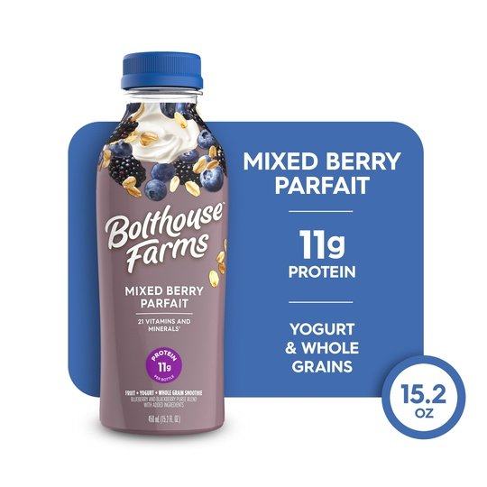 Bolthouse Farms Fruit Smoothie, Mixed Berry Parfait, 15.2 fl. oz. Bottle For Sale