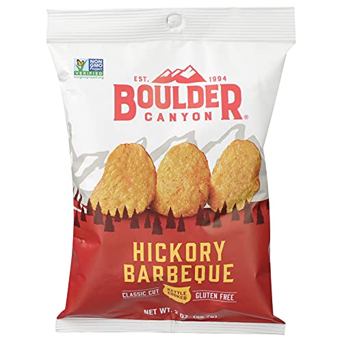 Boulder Canyon Hickory Barbeque Kettle Cooked Potato Chips 2 oz. Pegged Bags (Pack of 8) Supply