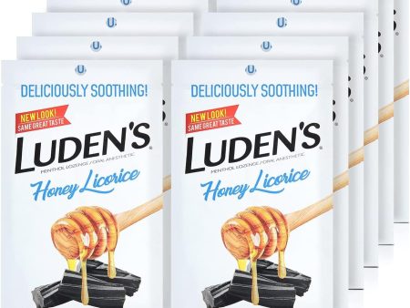 Luden s Honey Licorice Cough Throat Drops | Menthol Lozenge Oral Anesthetic | 30-Count per Pack | 12-Pack For Discount