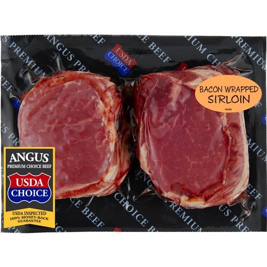 Beef Choice Angus Bacon-Wrapped Sirloin Steak 2 Pack, 0.41 - 2.0 lb Sale