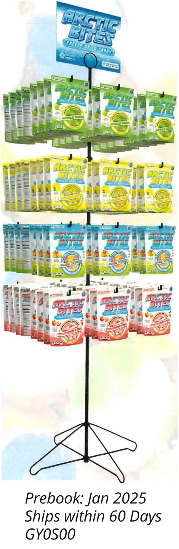 Arctic Bites Fun Factory Freeze-Dried Candy with Spinner Rack (96-Piece Display) For Cheap