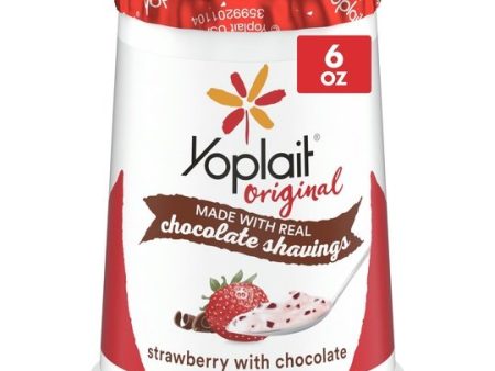 Yoplait Original Strawberry With Chocolate Low Fat Yogurt, 6 OZ Yogurt Cup Fashion