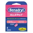 Benadryl Allergy Relief Tablets, Antihistamine Formula, 4 Pills (Pack of 1) on Sale