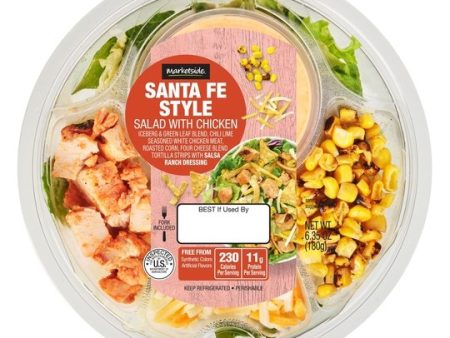 Marketside Santa Fe Style Salad with Chicken, 6.35 oz Bowl, Fresh Cheap