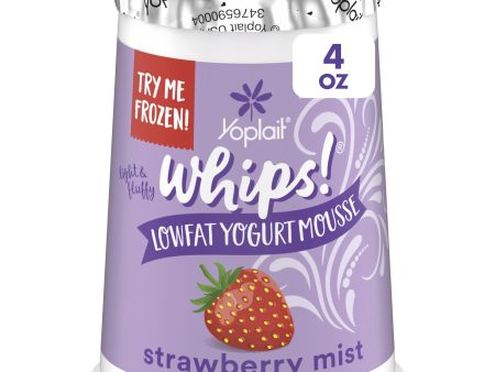 Yoplait Whips Lowfat Yogurt Mousse, Strawberry Mist Flavored Snack, 4 OZ Yogurt Cup For Cheap