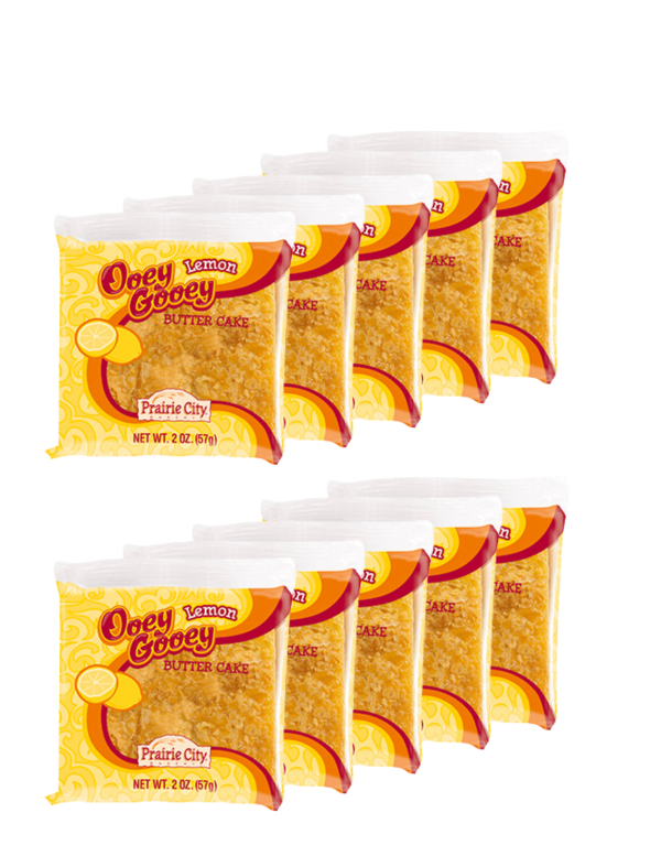 Prairie City Bakery Ooey Gooey Butter Cake Individually Wrapped 2 Ounce Snack Cakes Pack of 10 (Lemon) Online now