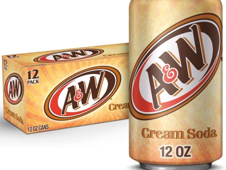 A&W Cream Soda, 12 fl oz, 12 Pack Cans For Discount