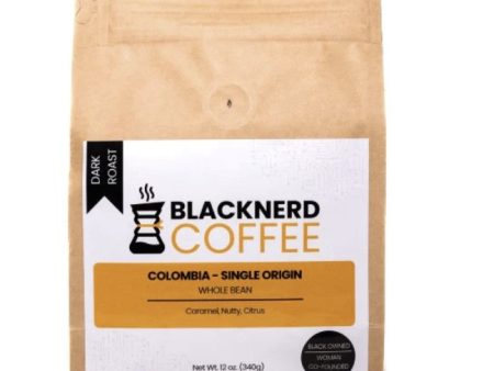 BlackNerd Coffee Colombia Dark Roast Whole Bean - 12   12 oz bag Online