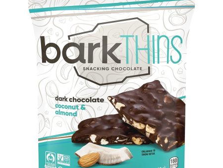 barkTHINS Dark Chocolate Coconut and Almond Snacking Chocolate, Fair Trade, Non GMO, 4.7 oz Bag Sale