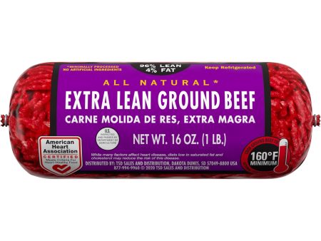 All Natural* 96% Lean 4% Fat Extra Lean Ground Beef, 1 lb Roll on Sale