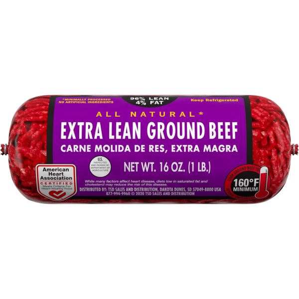 All Natural* 96% Lean 4% Fat Extra Lean Ground Beef, 1 lb Roll on Sale