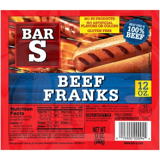 Bar-S Beef Franks, 12 oz, 8 Count For Cheap