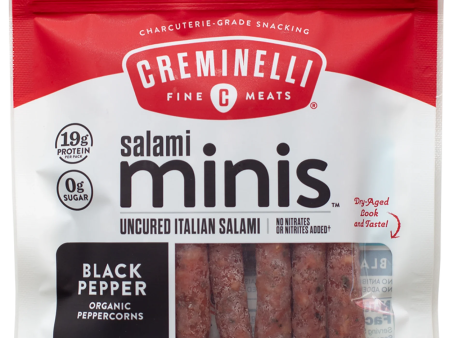 Creminelli Salami Minis Black Pepper Uncured Italian - 1   12   2.6 oz pouch For Sale