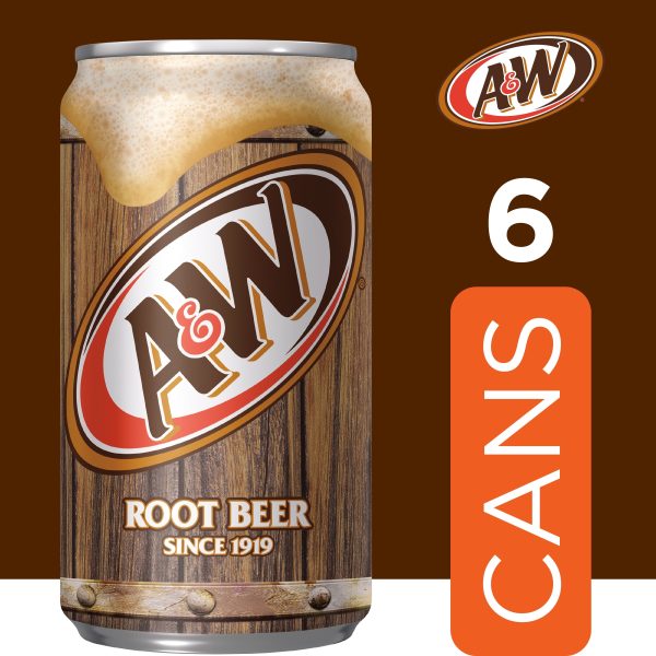 A&W Root Beer Soda, 7.5 fl oz cans, 6 pack For Cheap