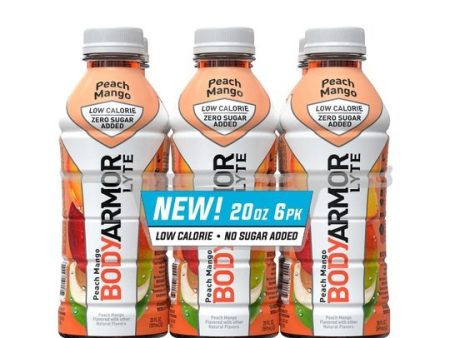 BODYARMOR LYTE Peach Mango, 20 fl oz, 6 Pack Discount