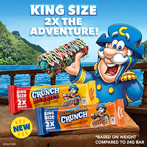 Cap n Crunch Quaker King Size Treat Bars, Crunch Berry Flavor, 12 Count Supply