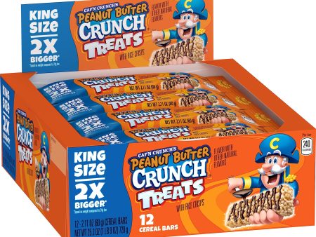 Cap n Crunch Quaker King Size Treat Bars, Peanut Butter Flavor, 12 Count Sale