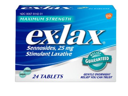 Ex-Lax Maximum Strength Stimulant Laxative Constipation Relief Pills for Occasional Constipation, Gentle Laxatives - 24 Count For Discount